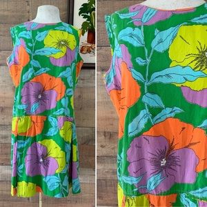 Vintage 1960’s Mod Bright Floral Romper Playsuit